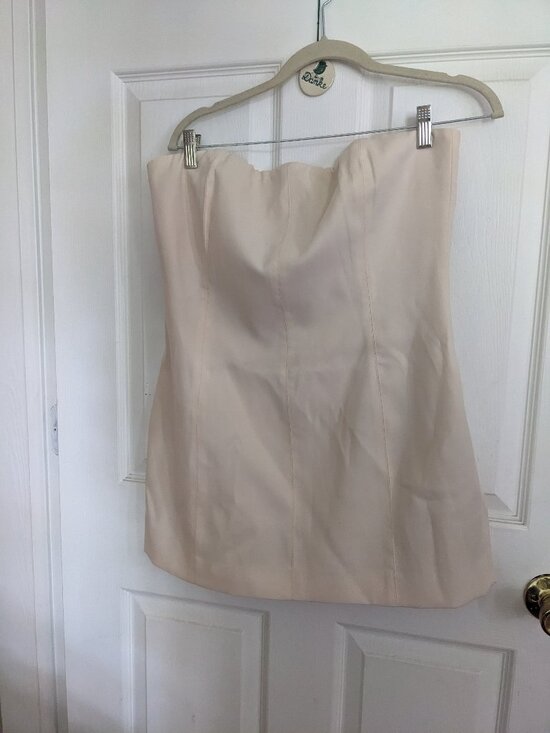 Meshki Dresses & Skirts - Meshki Cream Crepe Mini Dress size XL NWT engagement / bridal vibes